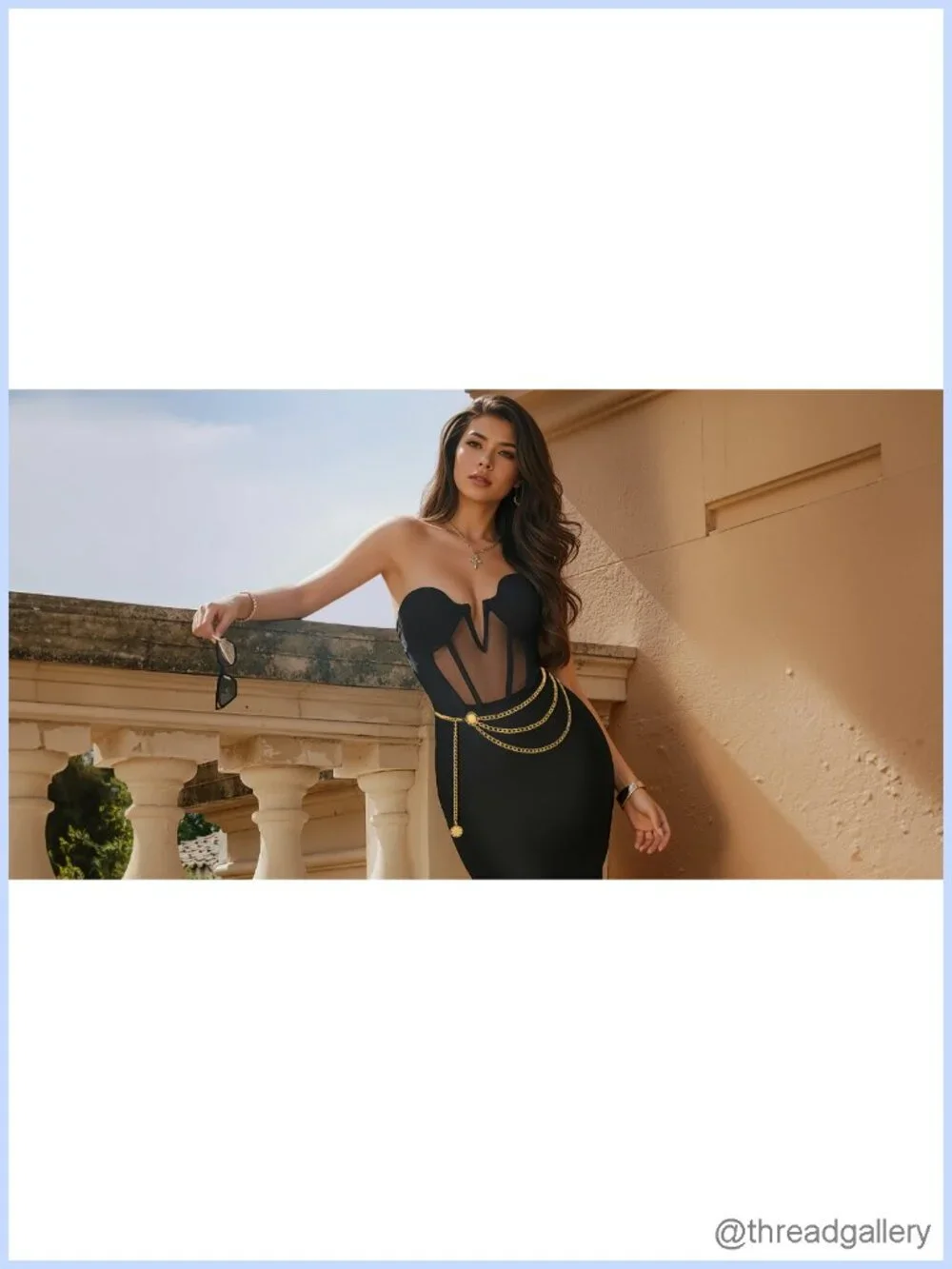 Metal Waist Chain Belt Multilayer Western Style for Dress
